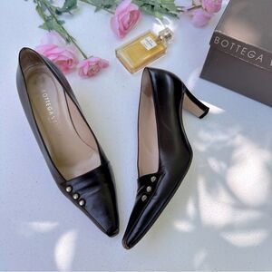 Bottega Veneta Vintage Chocolate Brown Leather Pumps Sz 6.5 Office Tradwife